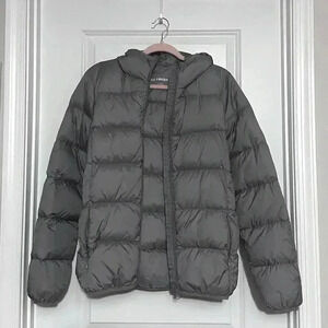 Medium JOE FRESH Gray Hooded Puffer Coat